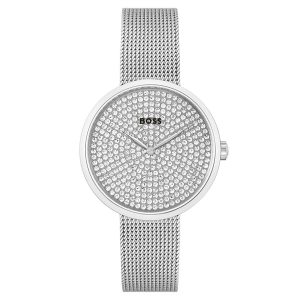 Hugo Boss Steel Mesh Silver White Dial Women's Watch 1502657
