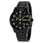 Hugo Boss Aeroliner Chronograph Black Dial Black Ion-Plated Men's Watch 1513275