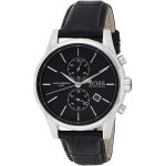 Hugo Boss Jet Black Dial Leather Strap Men's Watch 1513279