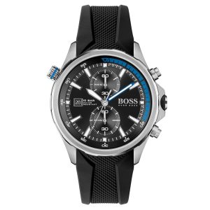 Hugo Boss Silicone Black Dial Chronograph Men's Watch 1513820