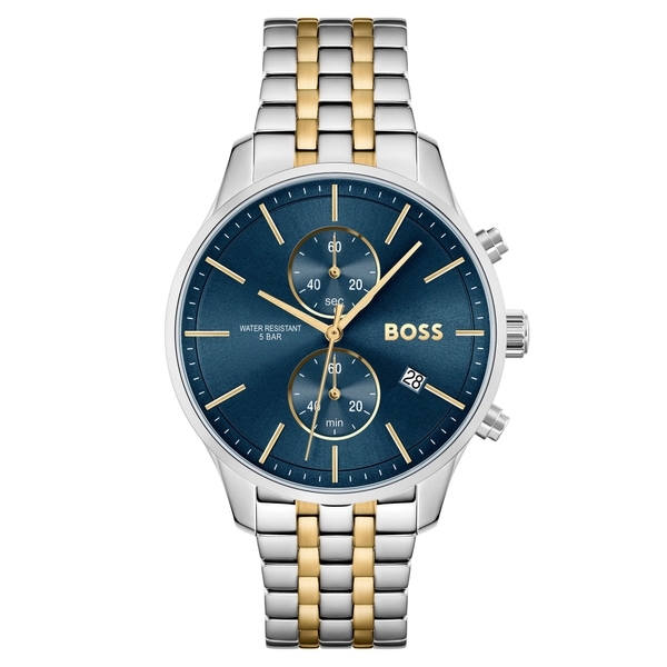 Hugo Boss Two-Tone Steel Blue Dial Chronograph Men's Watch 1513976