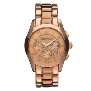 Emporio Armani Men's Watch Valente Chronograph Rose Gold PVD AR0365