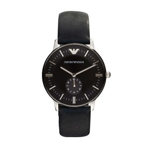 Emporio Armani AR0382 Black Leather Strap Watch