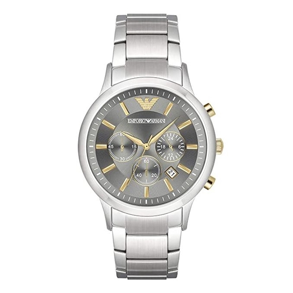 Emporio Armani Men's Chronograph Watch Renato Gold Silver AR11047