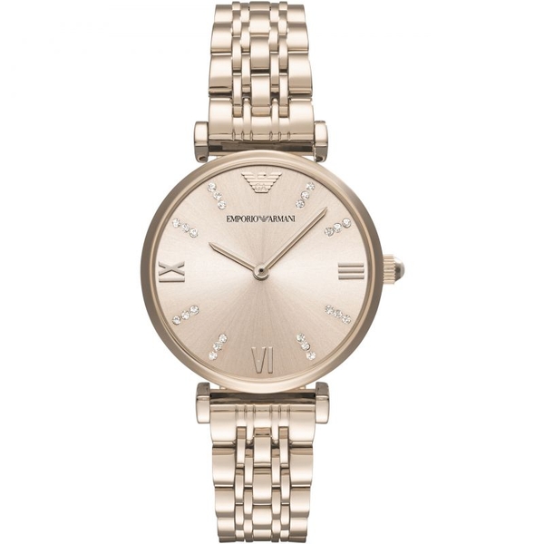 Emporio Armani Ladies T-Bar Gianni Watch Rose Gold AR11059