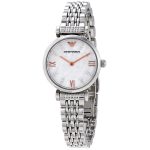 Emporio Armani Gianni T-Bar Quartz Crystal White Mother of Pearl Dial Ladies Watch AR11204