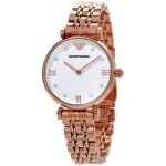Emporio Armani Gianni T-Bar Quartz White Dial Ladies Watch AR11267