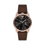 Emporio Armani Men's Brown Leather Strap Watch AR11337