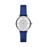 Emporio Armani Two-Hand Blue Leather Watch AR11344