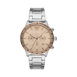 Emporio Armani Mario Silver Beige Chronograph AR11352 Men's Watch