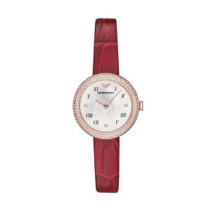 Emporio Armani Quartz Crystal White Mother of Pearl Dial Ladies Watch AR11357
