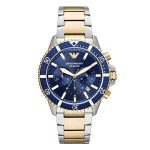 Emporio Armani Watch Men's Chronograph Diver 2 Tone Blue AR11362