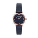 Emporio Armani Two-Hand Blue Leather Watch AR11424