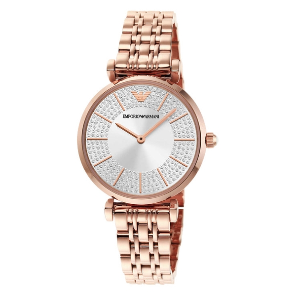 Emporio Armani Gianni T-Bar Rose Gold Women's Watch AR11446