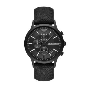 Emporio Armani AR11457 Black Silicone and Steel Chronograph Watch