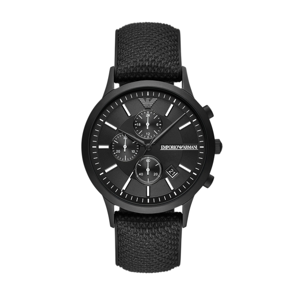 Emporio Armani AR11457 Black Silicone and Steel Chronograph Watch