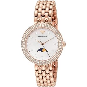 Emporio Armani Rosa Quartz Crystal White Mother of Pearl Dial Ladies Watch AR11462