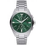 Emporio Armani Silver Chronograph Green Dial Men's Watch AR11480