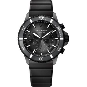 Emporio Armani Chronograph Black Silicone Men's Watch AR11515