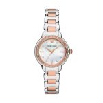 Emporio Armani Ladies Mia Rose Gold Tone Crystal Watch AR11569