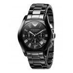 Emporio Armani Ladies Chronograph Watch Ceramica Black AR1401