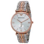 Emporio Armani Silver Dial Two-tone Stainless Steel Bracelet Men's Watch AR1677