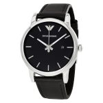 Emporio Armani Classic Black Dial Black Leather Men's Watch AR1692