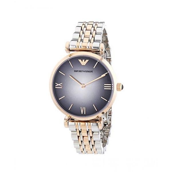 Emporio Armani Quartz Grey Dial Two-tone Ladies Watch AR1725