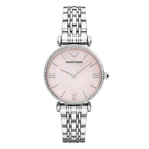 Emporio Armani Ladies Watch Gianni T-Bar Pink AR1779