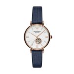 Emporio Armani AR60020 Three-Hand Gianni T-Bar Blue Leather Women's Watch