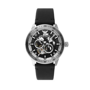 Emporio Armani Automatic Black Leather Men's Watch AR60051