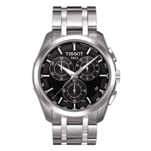 Tissot T-Trend Couturier Men's Watch - Black Dial, Stainless Steel Bracelet (T035.617.11.051.00)