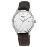 Tissot T-Classic Tradition Men's Watch (42mm) - Silver Dial, Brown Leather Strap