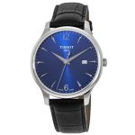 Tissot T-Classic Tradition Men's Watch - Blue Dial, Black Leather Strap (42mm)