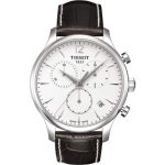 Tissot T-Classic Tradition Men's Chronograph Leather Watch - Silver Dial (42mm)