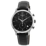 Tissot T-Classic Tradition Men's Watch - Gold-Tone Stainless Steel with Black Leather Strap (42mm)