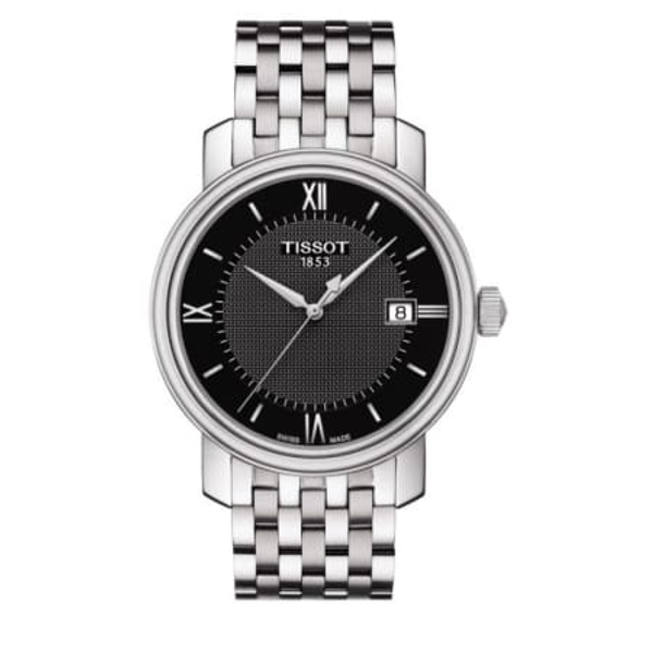 Tissot T-Classic Bridgeport Men's Silver Stainless Steel Watch - Black Dial (T097.410.11.058.00)