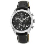 Tissot PR 100 Chronograph Men's Watch - Black Dial & Leather Strap (T101.417.16.051.00)