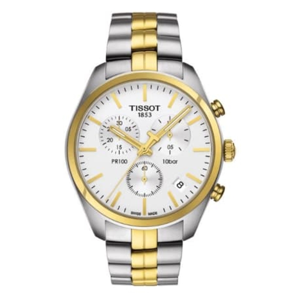 Tissot PR 100 Chronograph Men's Watch - Two-Tone Stainless Steel & Gold - T101.417.22.031.00