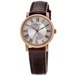 Tissot Carson Premium Women's Watch - Silver Dial & Brown Leather Strap (30mm)