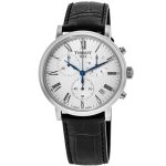 Tissot Carson Premium Chronograph Men's Watch - Silver Dial, Black Leather Strap (T122.417.16.033.00)