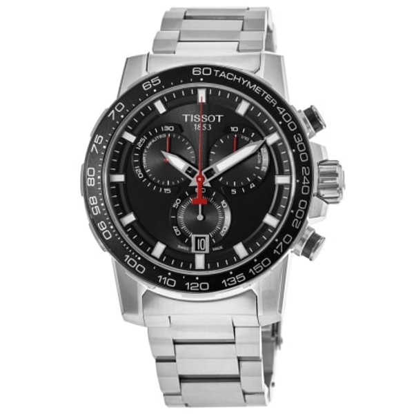 Tissot Supersport Chrono Men's Watch - Black Dial & Stainless Steel Bracelet (T125.617.11.051.00)