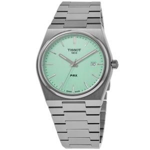 Tissot PRX Quartz 39.5mm Mint Green Dial Men's Watch - T137.410.11.091.01