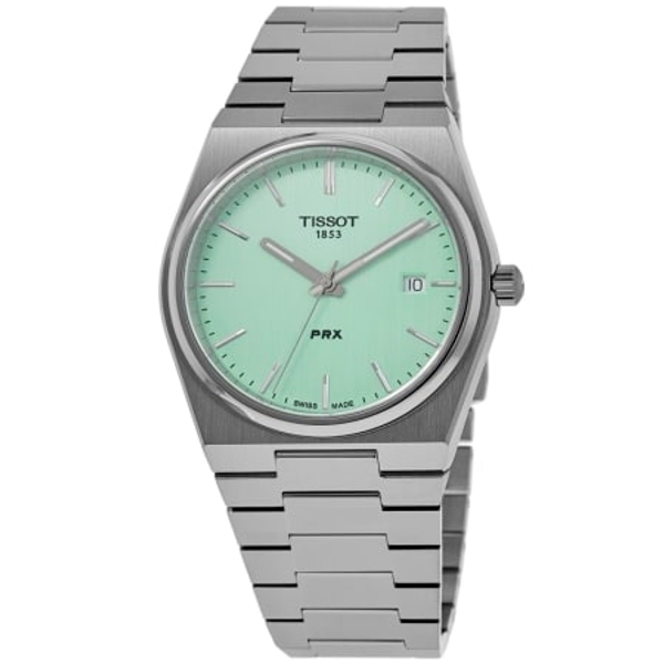 Tissot PRX Quartz 39.5mm Mint Green Dial Men's Watch - T137.410.11.091.01
