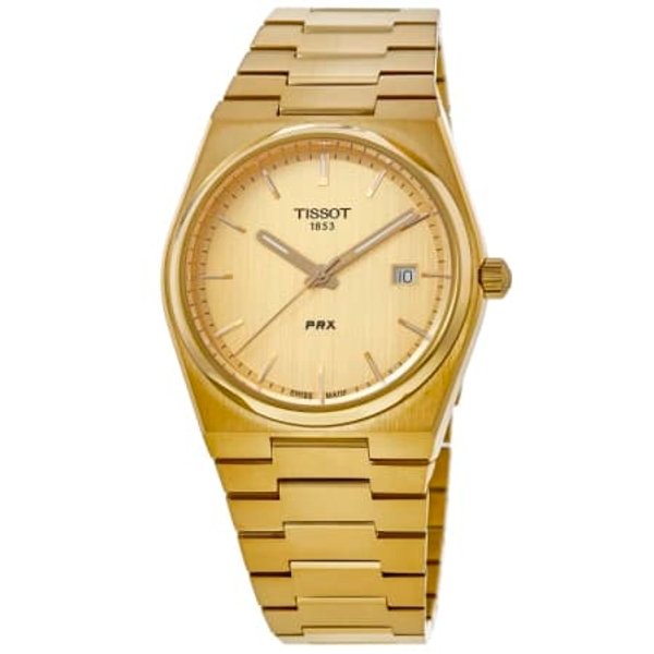 Tissot PRX 40mm Champagne Dial Yellow Gold PVD Men's Watch T137.410.33.021.00