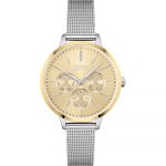 Hugo Boss Symphony Gold Dial Silver Mesh Bracelet Watch 1502600