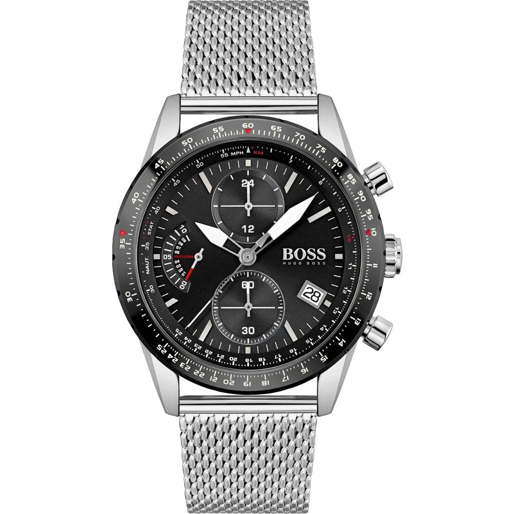 Hugo Boss Pilot Edition 1513886 Chronograph Black Dial Men's Watch