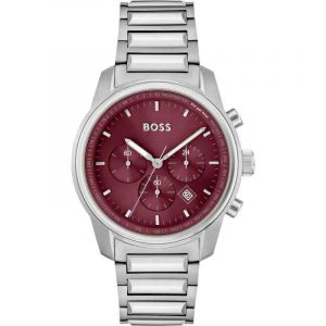Hugo Boss Trace Chronograph Burgundy Dial Men's Watch 1514004