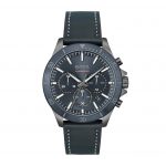 Hugo Boss Chronograph Quartz Watch For Men With Blue Leather Strap 1514056