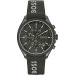 Hugo Boss Silicone Green Dial Chronograph Men's Watch 1514060